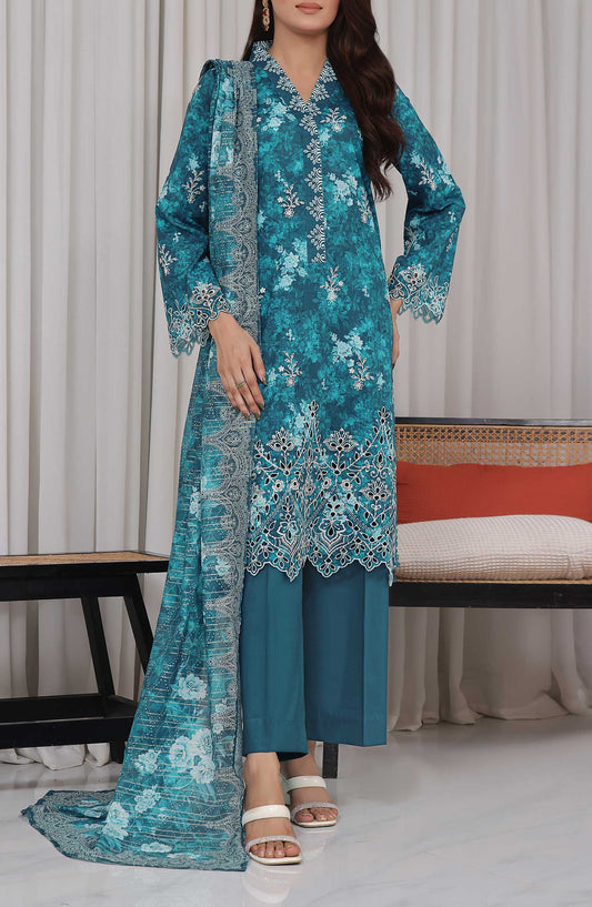 VS Textile Chikankari Lawn Unstitched 3 Piece - DESIGN-402 - VS25CL - Blue - Summer Collection