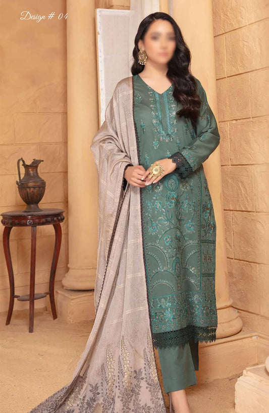 Jugnoo Premium Embroidered Lawn Collection 2024 - Design 04