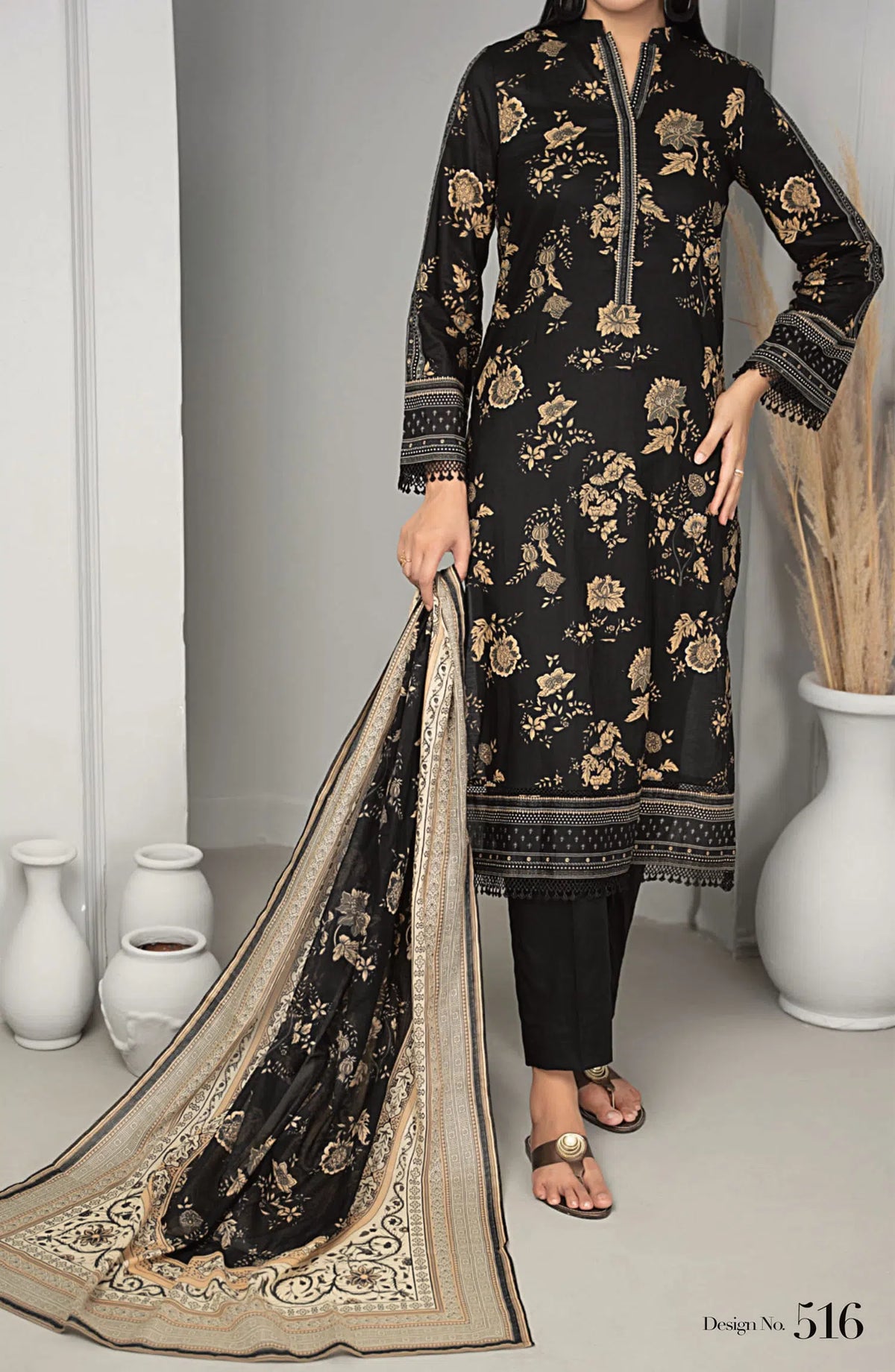 VS SUFINAS Printed Black and White Collection 2024 - DESIGN-516