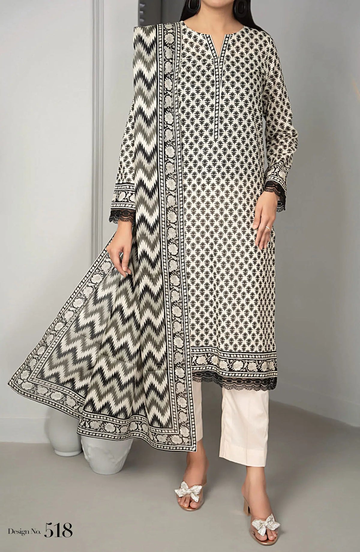 VS SUFINAS Printed Black and White Collection 2024 - DESIGN-518