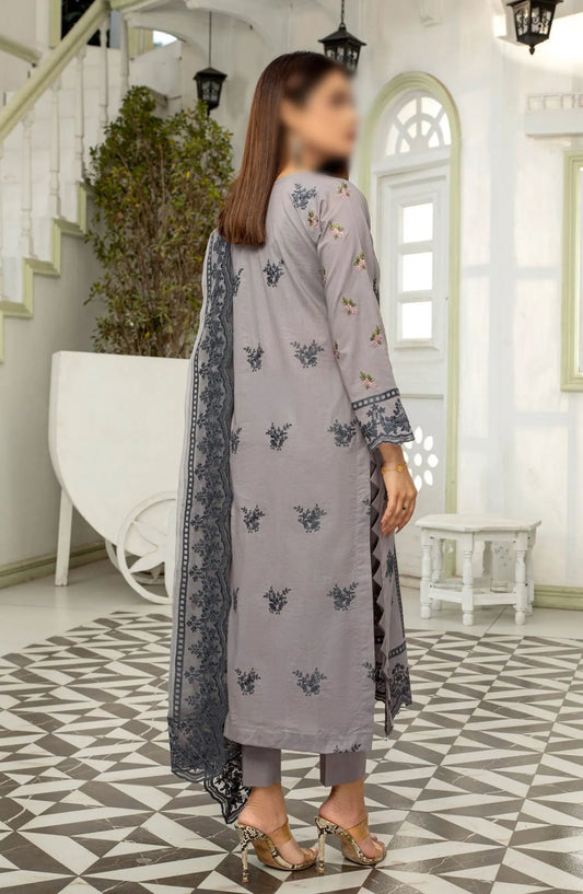 Saffron Premium Embroidered Lawn Collection 2024 - Design 01