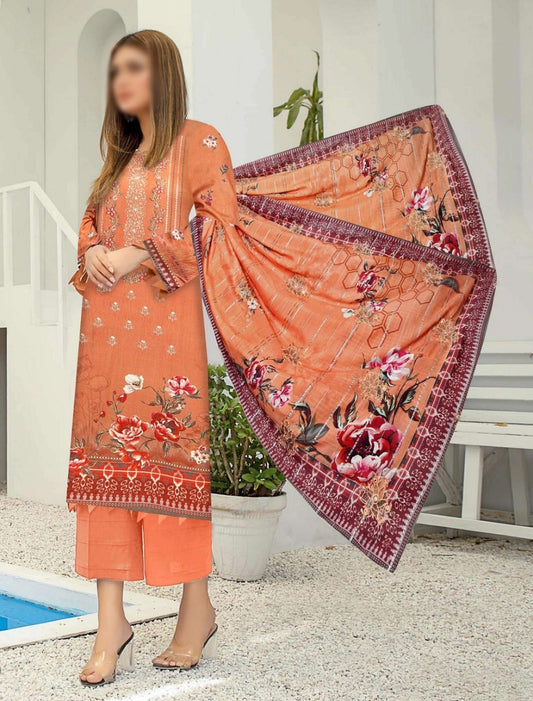 Mahay Uraan Digital Printed Embroidered Collection - Design 01