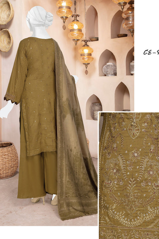 Nadia Embroidered Peach with Fancy Wool Shawl Collection 2023 - Design 01