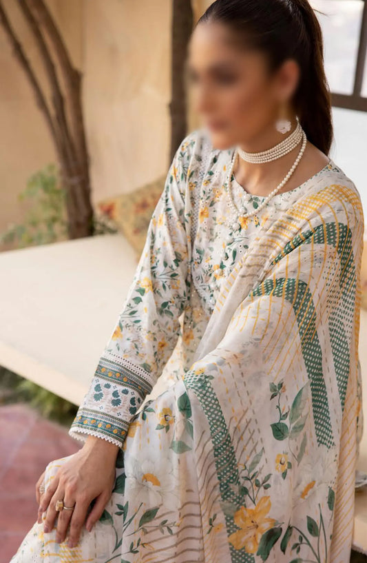 Mahees Printed Chikiankari Lawn Collection 2024 - Design 01