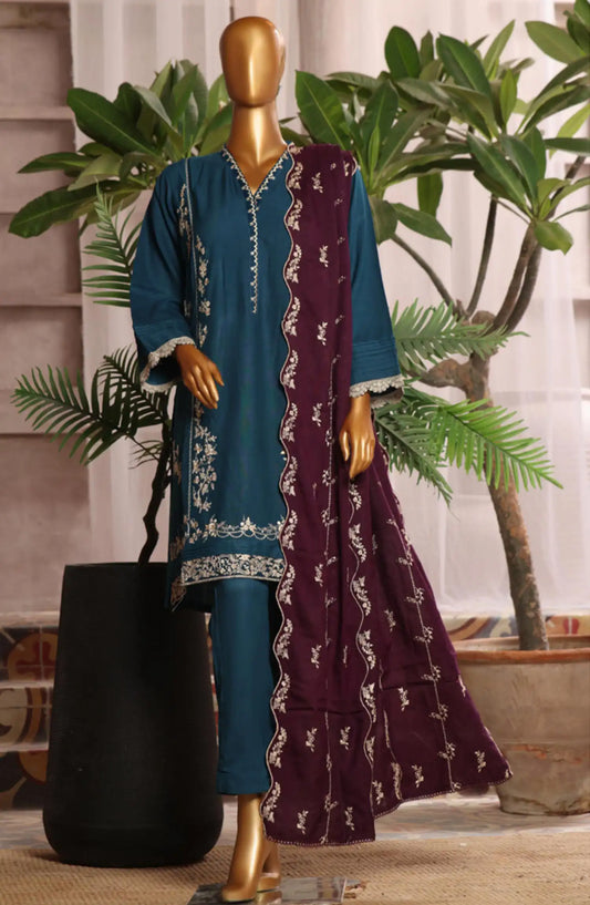 Bin Saeed Luxury Stitched Embroidered 3 Pc Karandi Collection Vol 02 - Design 01