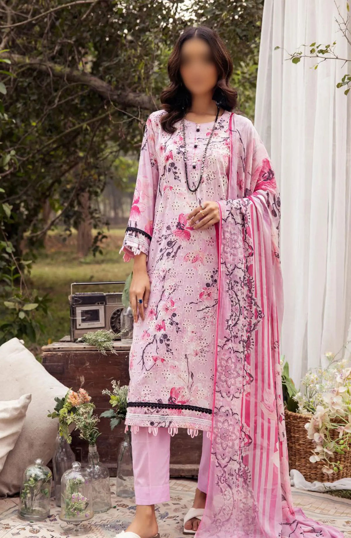 Mahees Printed Chikiankari Lawn Collection Vol 06 2024 - Design 01