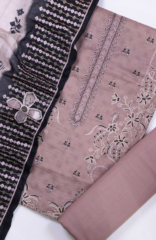 Bana Dora by Amna Khadija Embroidered Lawn Unstitched 3 Piece - D-01 - AM25BDV4 - Light Pink - Summer Collection