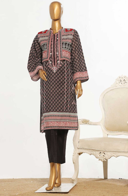 Bin Saeed Embroidered Lawn Stitched 3 Piece Suit - D-01 - BS25ECL - Black - Summer Collection
