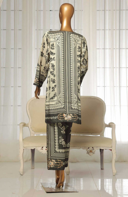 Sadabahar Printed Silk Stitched 2 Piece Suit - D-01 - SBD25PS - White - Casual Collection