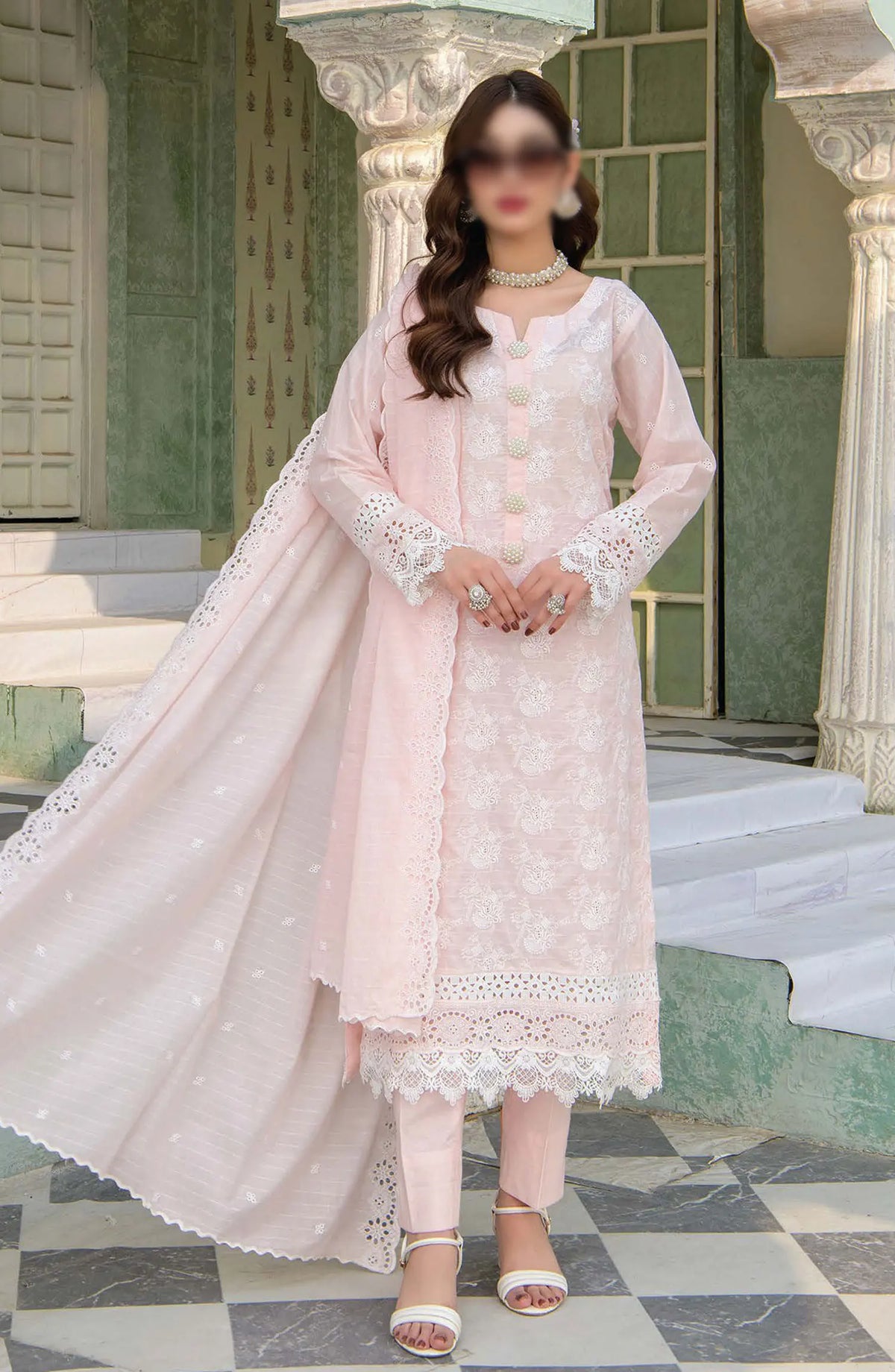 Meraki Exclusive Chikankari Embroidered Lawn Collection 2024 - Design 01