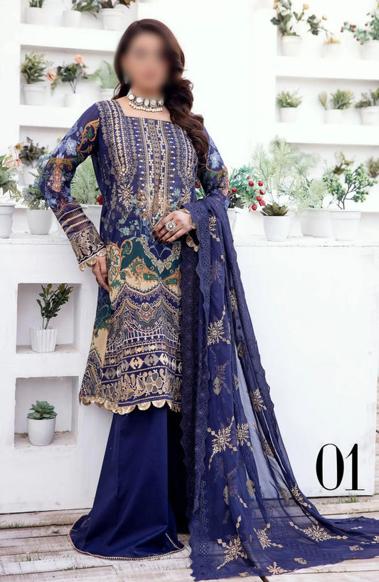 Bunai Printed Swiss Voile Collection 2024 - Design 01
