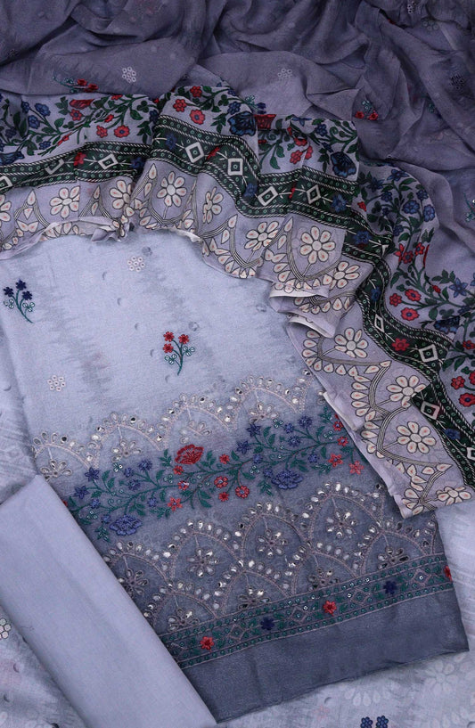 Aabroo by Amna Khadija Chikankari Lawn Unstitched 3 Piece Suit - D-01 - AM25ABL - Purple - Summer Collection