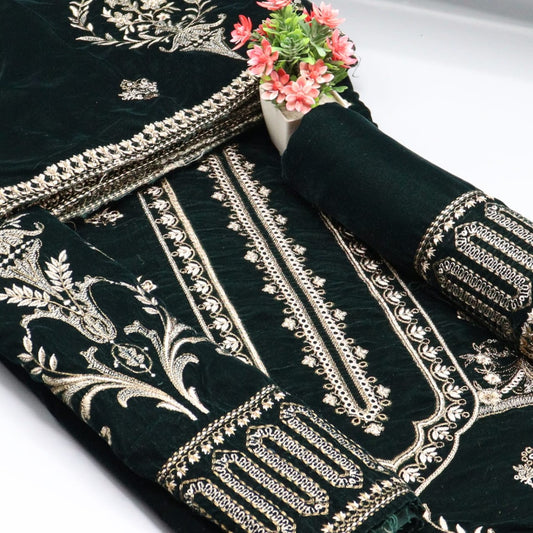 Signature Chapter 02 Unstitched Luxury Embroidered Velvet Series - Design 01