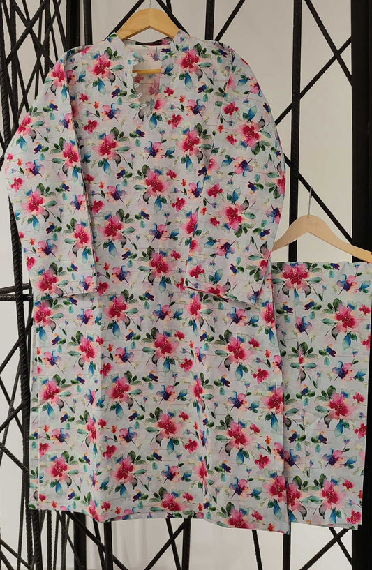 Amna Khadija Stitch Printed Zari Co Ords Collection 2024 - Design 02