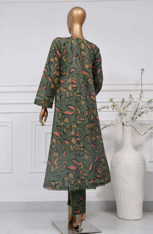 Sadabahar Printed Lawn Stitched 2 Piece Suit D-02 SD25SP Green - Summer Collection