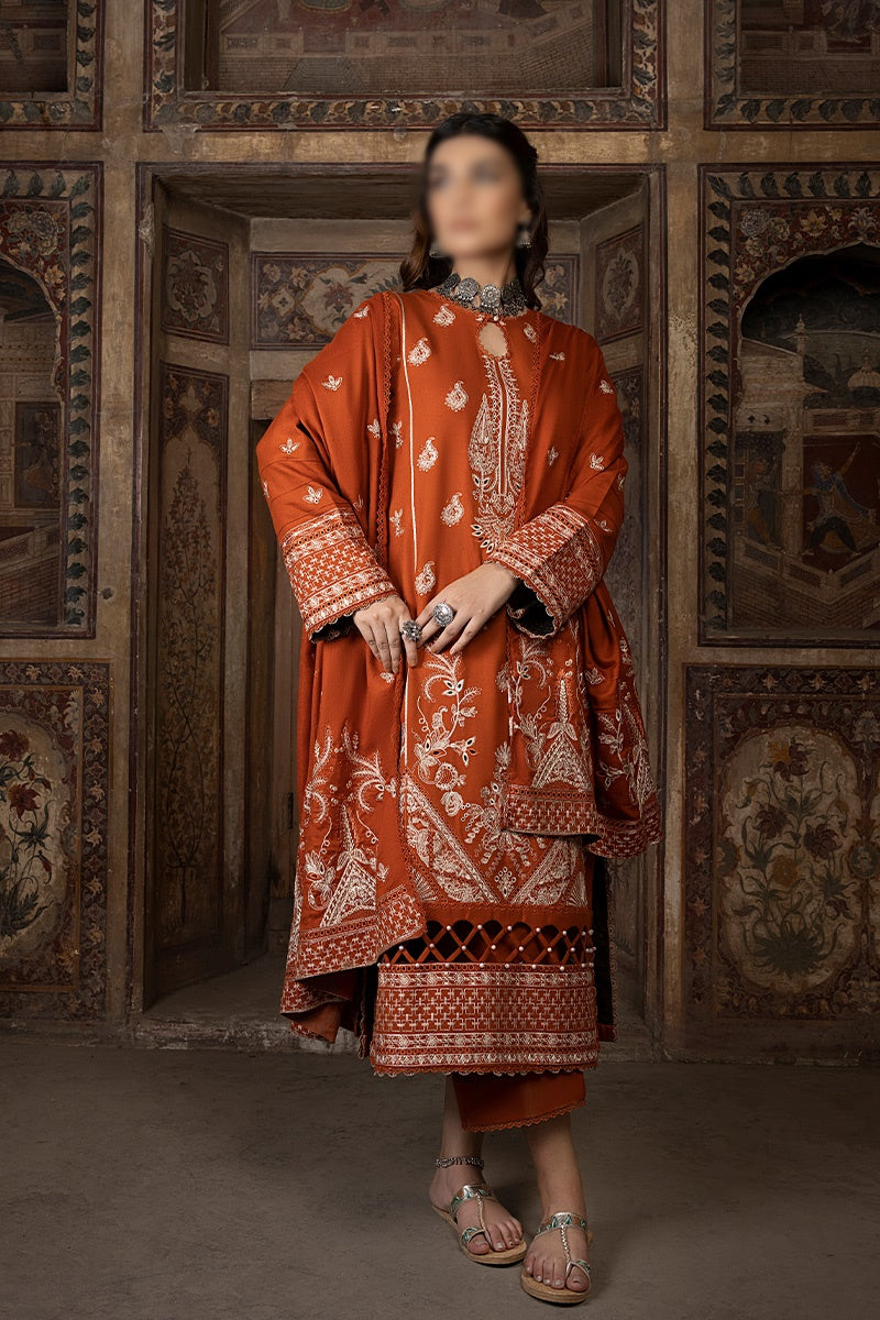 Vasal Embroidered Peach Leather Collection 2023 - HC - Design 02