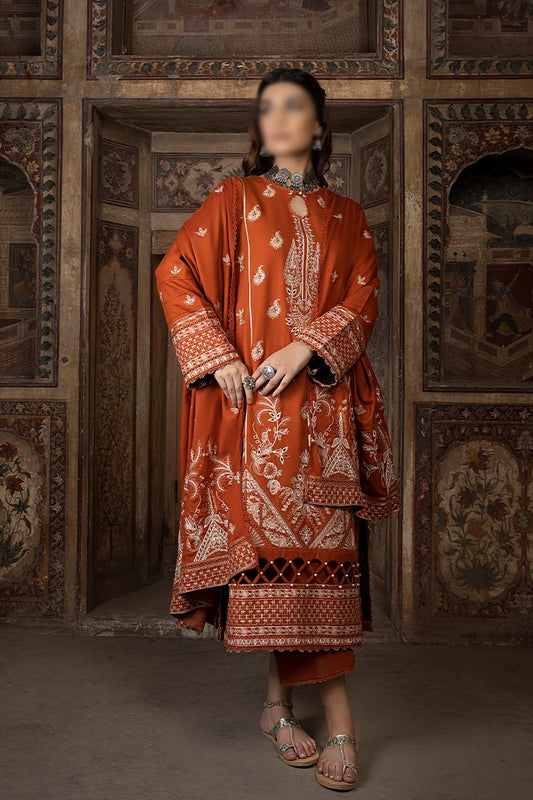 Vasal Embroidered Peach Leather Collection 2023 - HC - Design 02