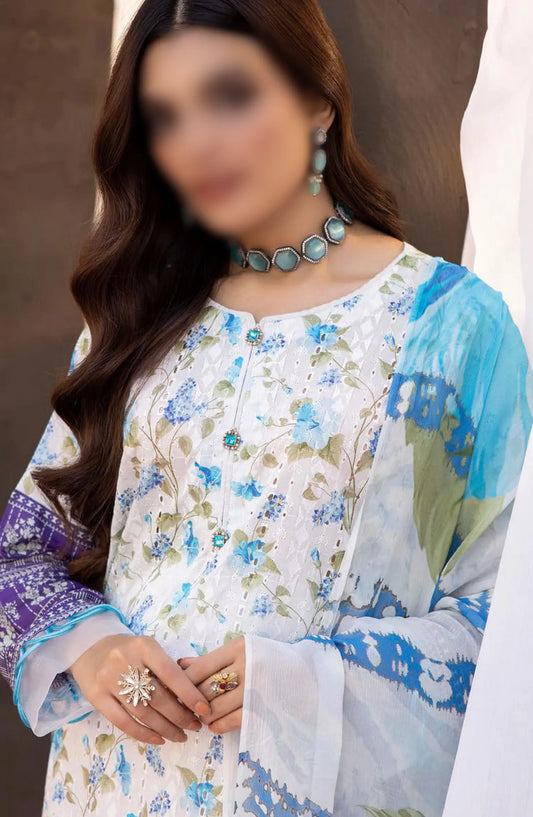 Mahees Printed Chikiankari Lawn Collection 2024 - Design 02