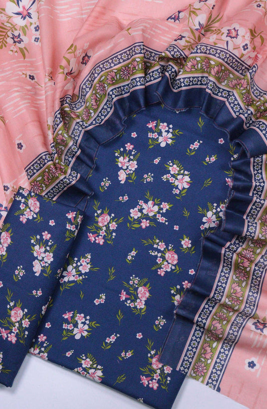 Bin Saeed Printed Lawn Unstitched 3 Piece - D-02 - BS25L - Blue - Summer Collection
