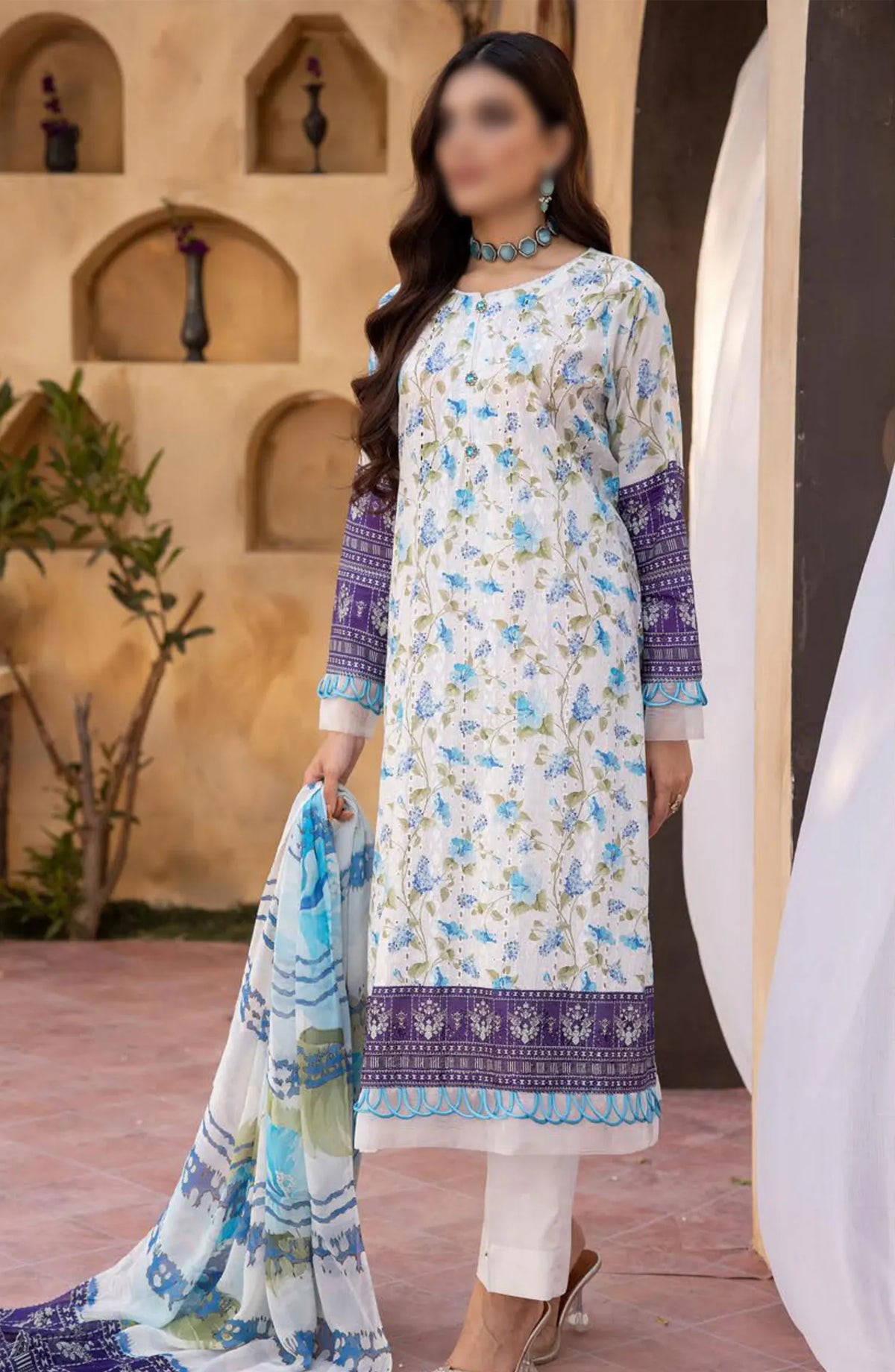 Mahees Printed Chikiankari Lawn Collection 2024 - Design 02