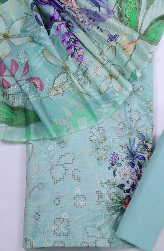 Bana Dora by Amna Khadija Embroidered Lawn Unstitched 3 Piece - D-02 - AM25BDV7 - Purple - Summer Collection