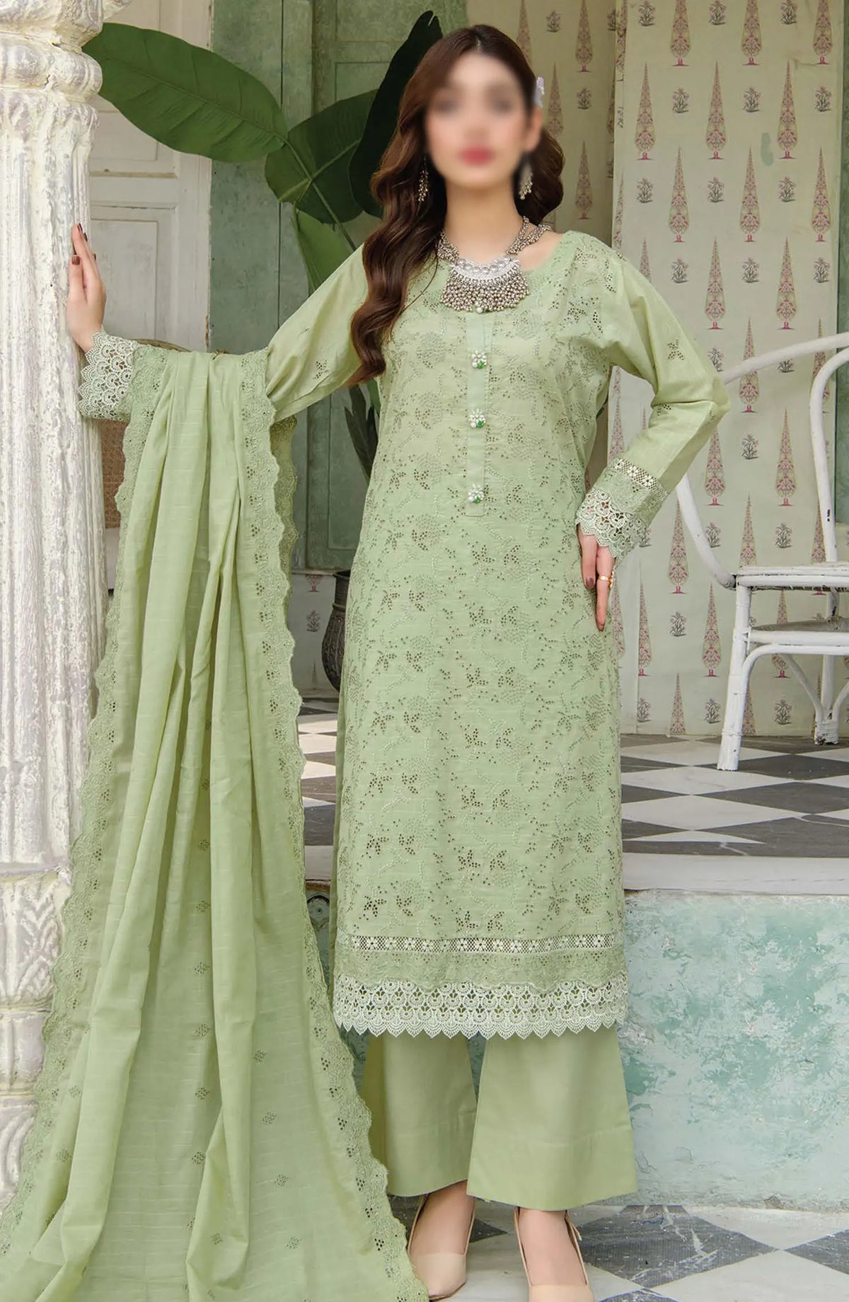 Meraki Exclusive Chikankari Embroidered Lawn Collection 2024 - Design 02
