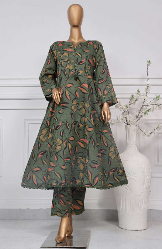 Sadabahar Printed Lawn Stitched 2 Piece Suit D-02 SD25SP Green - Summer Collection