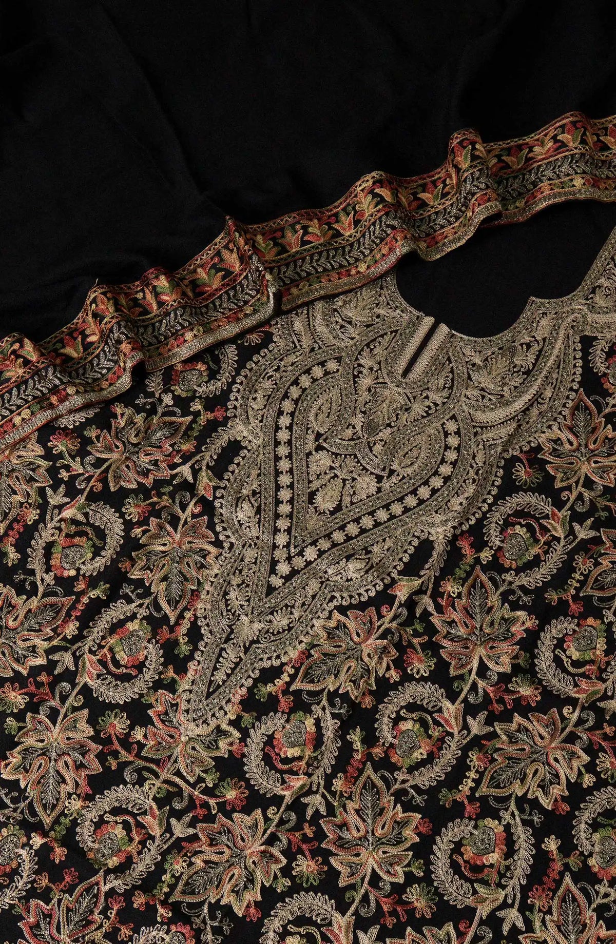 Black Rose Embroidered Leather Peach Collection - Design 02