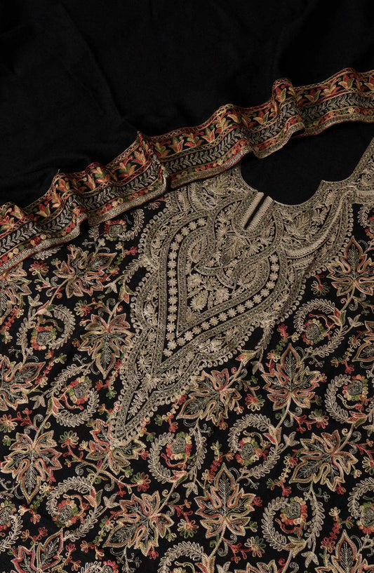 Black Rose Embroidered Leather Peach Collection - Design 02