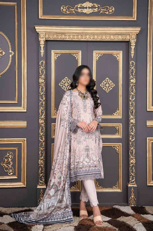 Design 02 Pastels by Sobia Digital Printed and Embroidered linen Collection