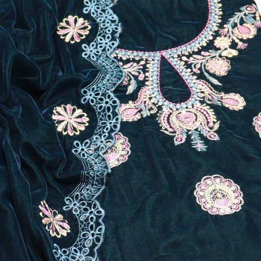Velveto Festive Edits Unstitched Luxury Embroidered Velvet Series - Design 02