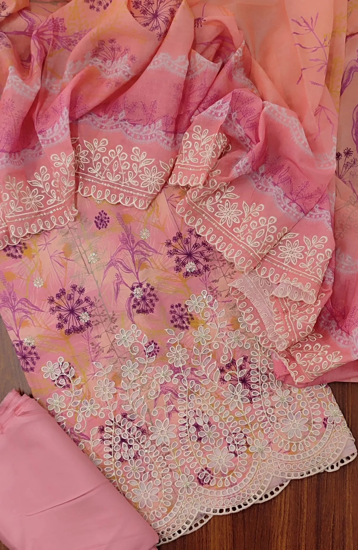 Bin Saeed Unstitch Embroidered Cambric Cotton Collection - Design 02