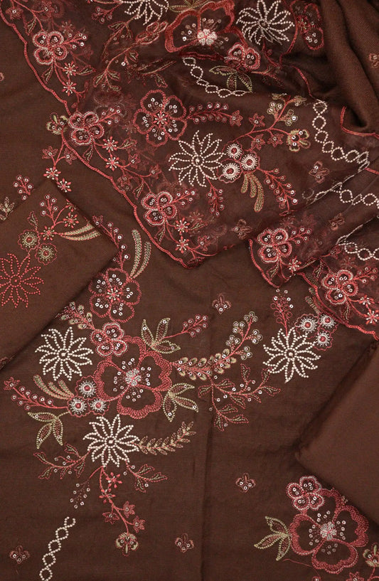 Gul E Lala Emb Winter Slub Shirt with Emb Wool Shawl Collection - Design 02