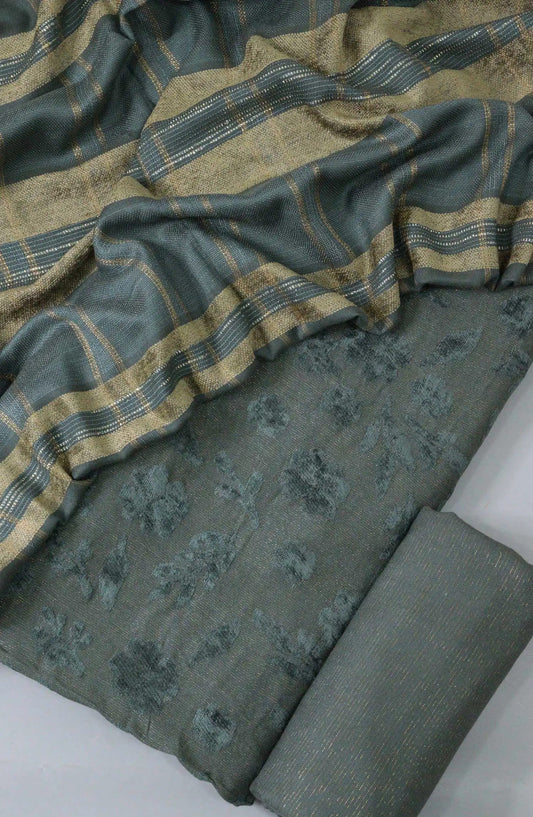 Winter Wimsy Leather Peach Collection With Velvet Broshia Shawl - Design 02