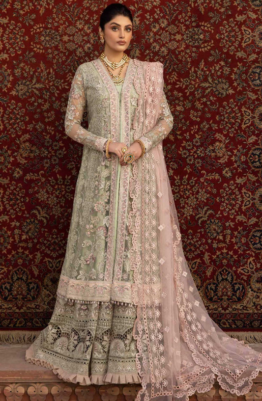 Dilkash by Lavish Premium Embroidered Net Unstitched 4 Piece - Design 02 Moon Mist - LP25D - Peach - Formal Collection