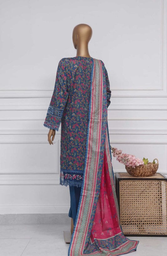 Raya by Sadabahar Embroidered Lawn Stitched 3 Piece - D-03 - SDB25RE - Blue - Summer Collection
