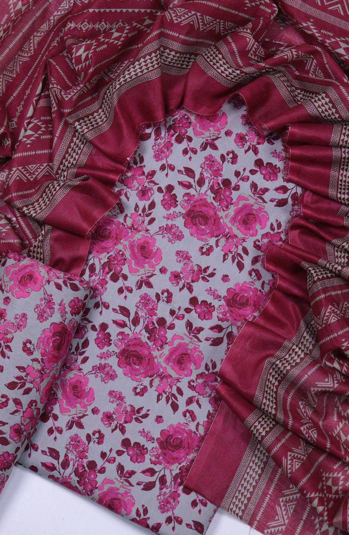 Bin Saeed Printed Lawn Unstitched 3 Piece - D-03 - BS25L - Light Pink - Summer Collection