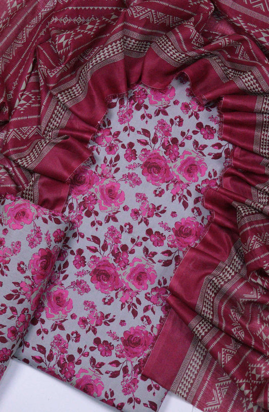 Bin Saeed Printed Lawn Unstitched 3 Piece - D-03 - BS25L - Light Pink - Summer Collection
