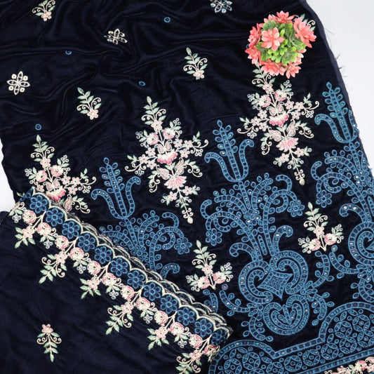 Signature Chapter 03 Unstitched Luxury Embroidered Velvet Series - Design 03