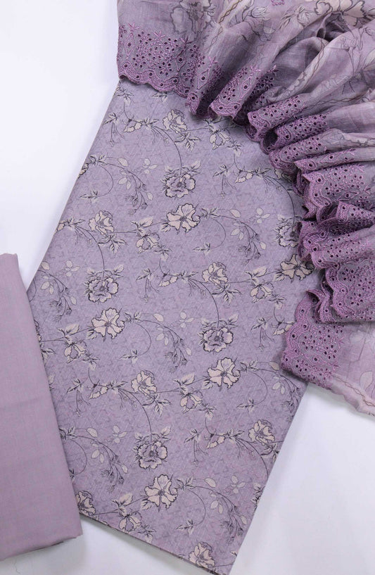 Bana Dora by Amna Khadija Embroidered Lawn Unstitched 3 Piece - D-03 - AM25BDV8 - Purple - Summer Collection
