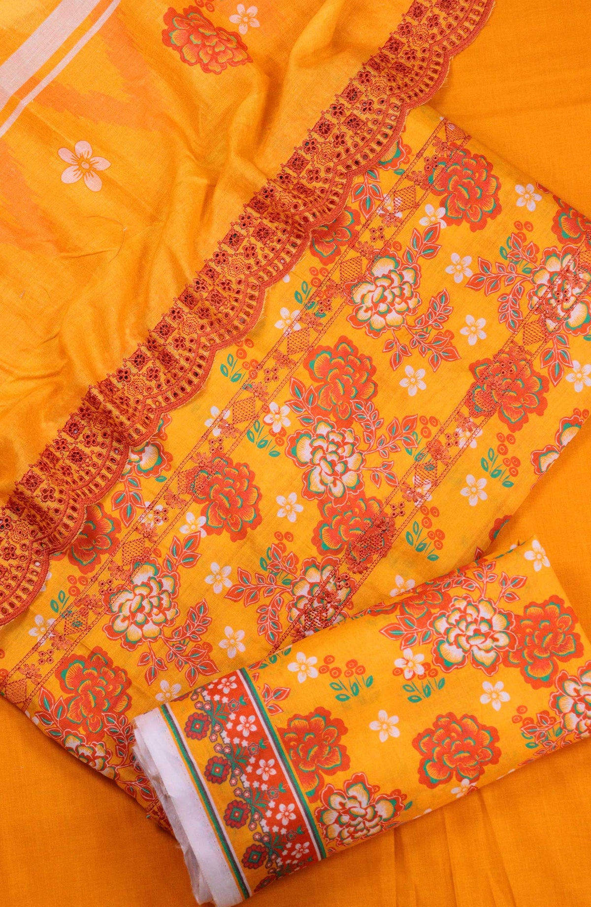 Amna Khadija Embroidered Lawn Unstitched 3 Piece - D-03 - AM25PE3 - Yellow - Summer Collection