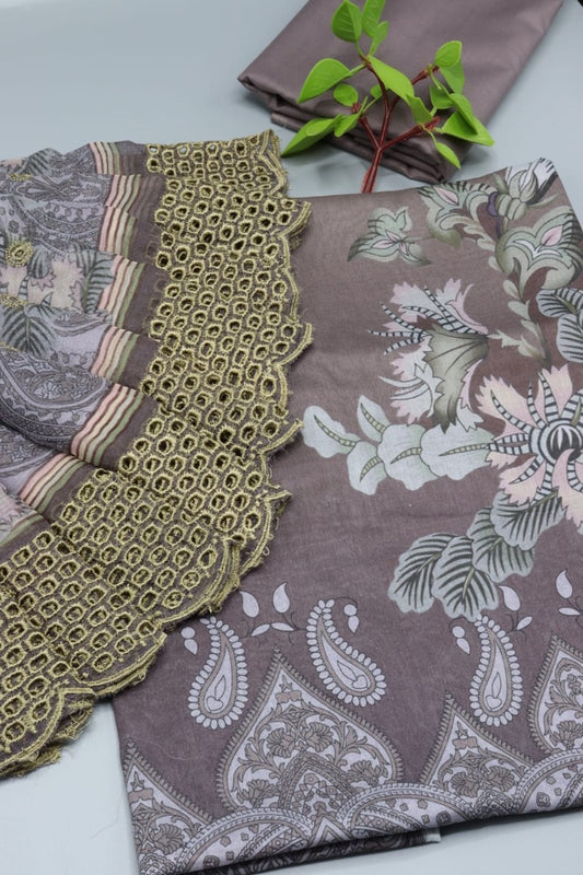 Aanchal printed lawn with Schiffli dupatta D-03