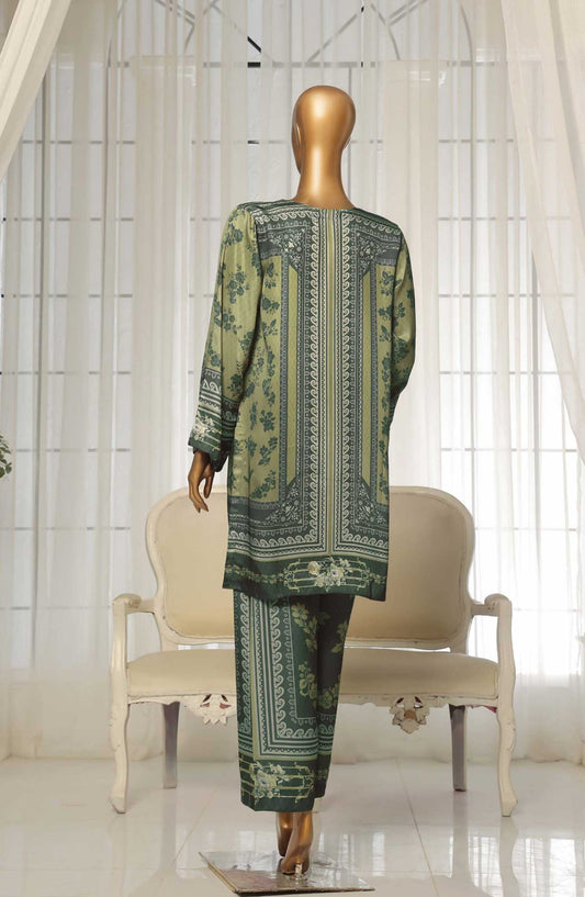 Sadabahar Printed Silk Stitched 2 Piece Suit - D-03 - SBD25PS - Green - Casual Collection