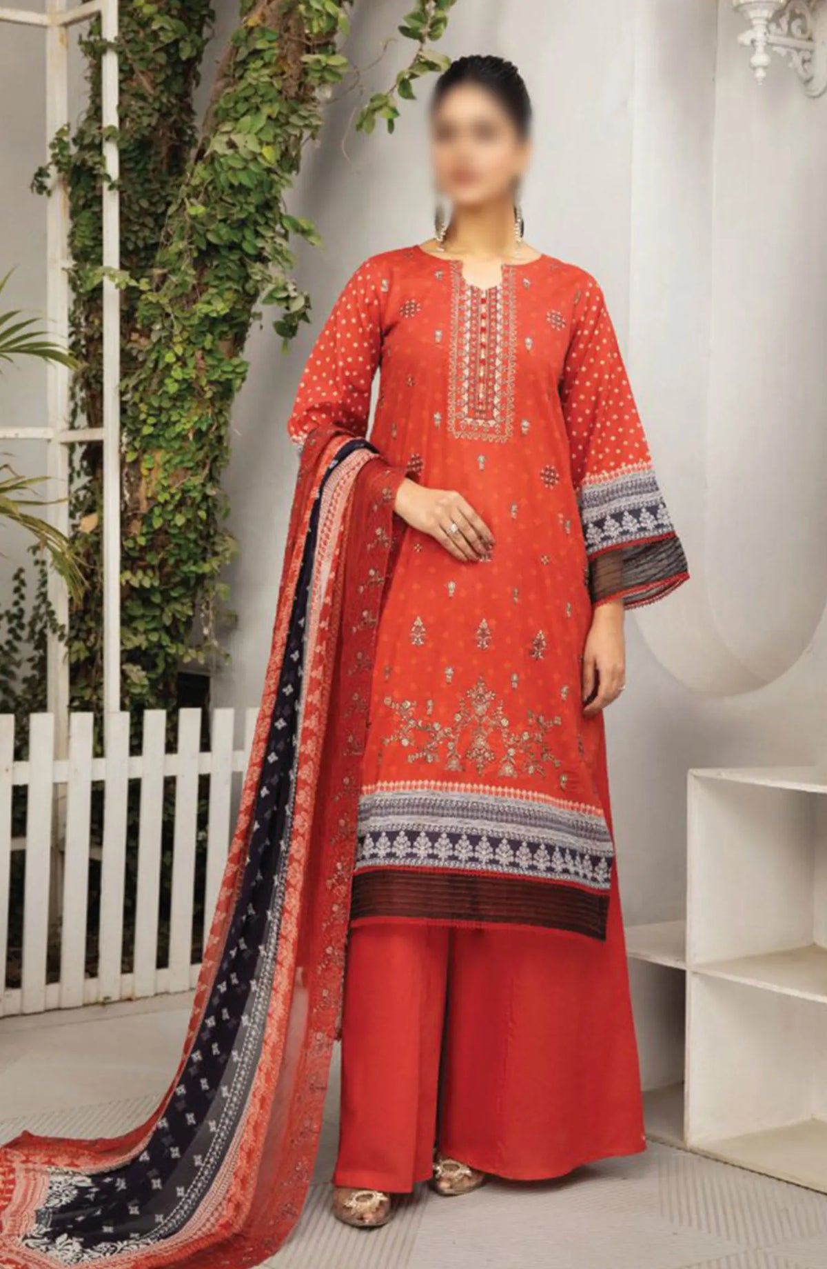 Dastaan Embroidered Print Lawn Collection 2024 By Humdum - Design 03
