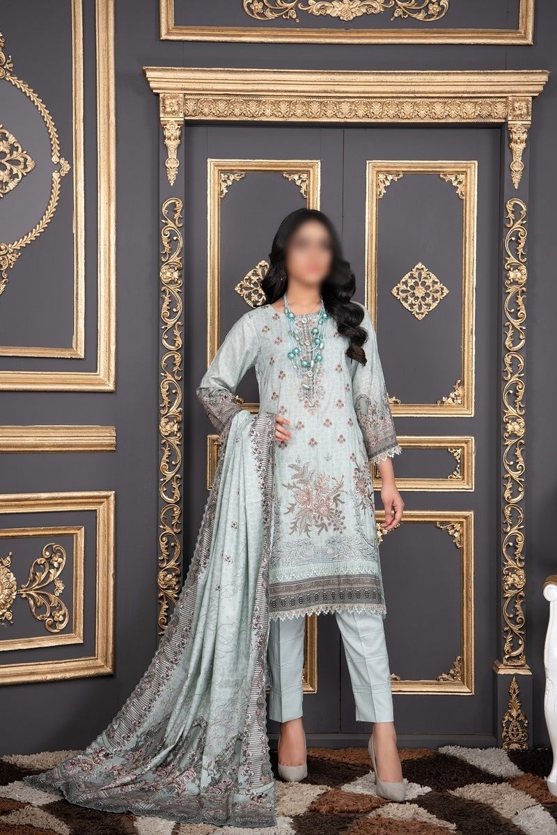 Design 03 Pastels by Sobia Digital Printed and Embroidered linen Collection