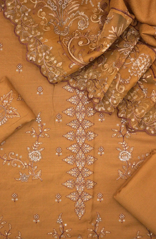 Gul E Lala Emb Winter Slub Shirt with Emb Wool Shawl Collection - Design 03