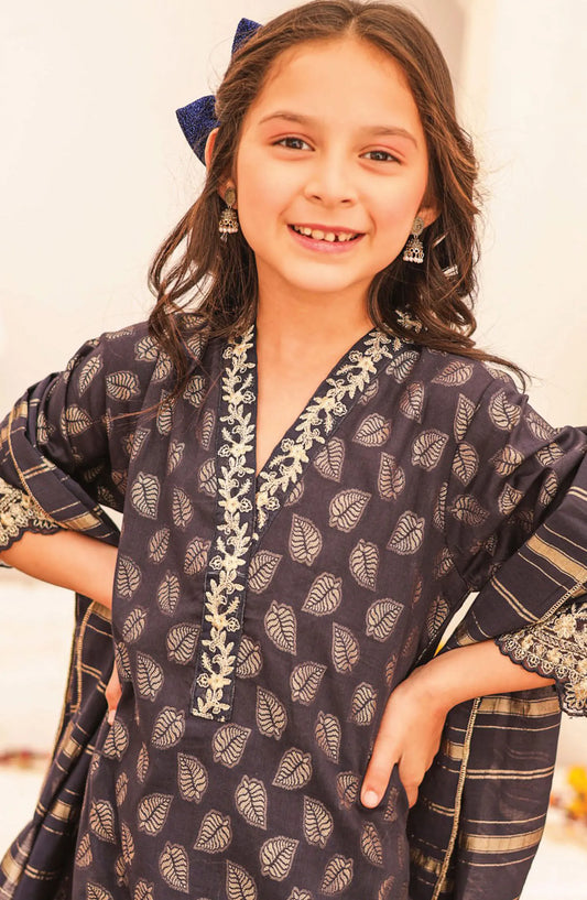 Ronaq Fancy Jacquard Stitched Collection - Design 03 (K) Navy