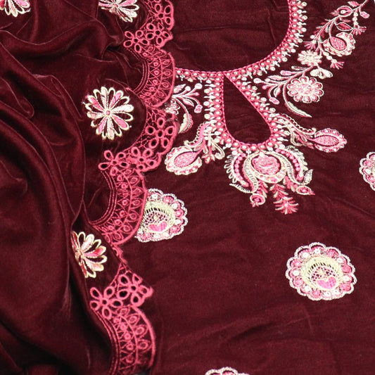 Velveto Festive Edits Unstitched Luxury Embroidered Velvet Series - Design 04