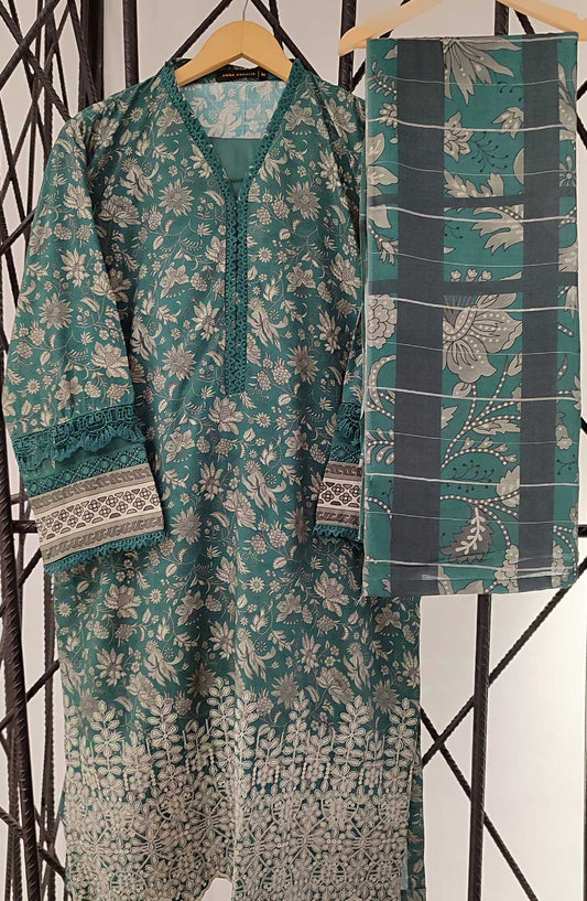 MEHROMAH Stitch Slub Linen Chikankari Emb 3Pec Collection 2024 - Design 04