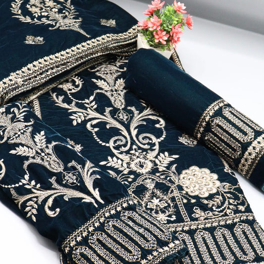Signature Chapter 02 Unstitched Luxury Embroidered Velvet Series - Design 04
